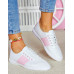 Białe Mięciutkie Trampki Ze Skóry Slim Fit Pink