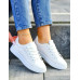 Białe Mięciutkie Trampki Ze Skóry Slim Fit Classic