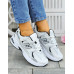 Biało-Srebrne  Sneakersy Buty Sportowe Na Platformie New B 530
