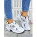 Biało-Srebrne  Sneakersy Buty Sportowe Na Platformie New B 530