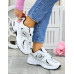 Biało-Srebrne  Sneakersy Buty Sportowe Na Platformie New B 530
