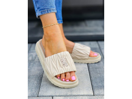 Klapki Big Star Na Platformie Univers Beżowe