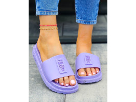 Klapki Big Star Na Platformie Basic Fioletowe