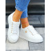 Białe Sneakersy Damskie Na Grubej Podeszwie MS