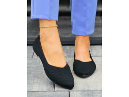 Elastyczne Przewiewne Balerinki z Tkaniny Michell Czarne