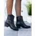Klasyczne Czarne Botki Damskie Na Obcasie Basic Klasyczne Czarne Botki Damskie Na Obcasie Basic