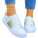 Białe Trampki Buty Sportowe Ze Skóry Adis Gold