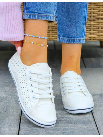 Białe Trampki Buty Sportowe Ze Skóry Nice New