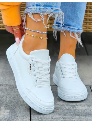Białe Trampki Buty Sportowe Ze Skóry Fasion New