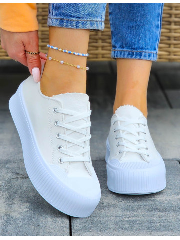 Białe Trampki Na Grubej Podeszwie Haidra