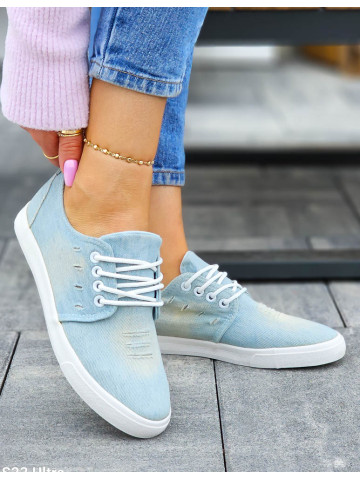 Jeansowe Trampki Tenisówki Sznurowane Soft