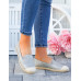 Szare Espadryle Balerinki Damskie Z Eco Skóry