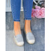 Szare Espadryle Balerinki Damskie Z Eco Skóry