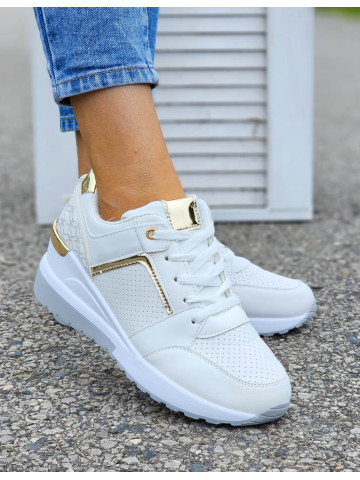 Białe Buty Sportowe Sneakersy Na Platformie Venus