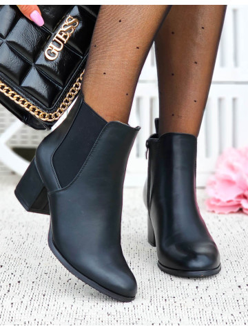 Klasyczne Skórzane Botki Na Słupku Ocieplane Massimo Klasyczne Skórzane Botki Na Słupku Ocieplane Massimo