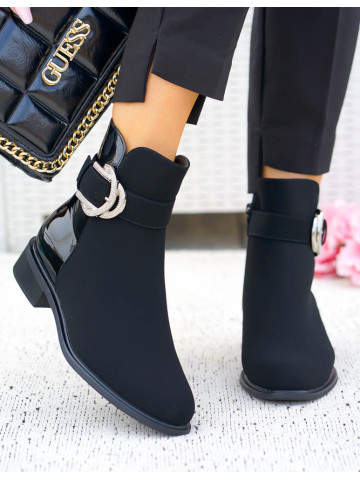 Czarne Eleganckie Botki Damskie Venotti Czarne Eleganckie Botki Damskie Venotti