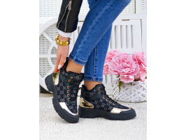 Czarne Botki Sneakersy Buty Sportowe Ocieplane Mex