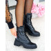 Czarne Botki Workery Na Grubej Podeszwie Army