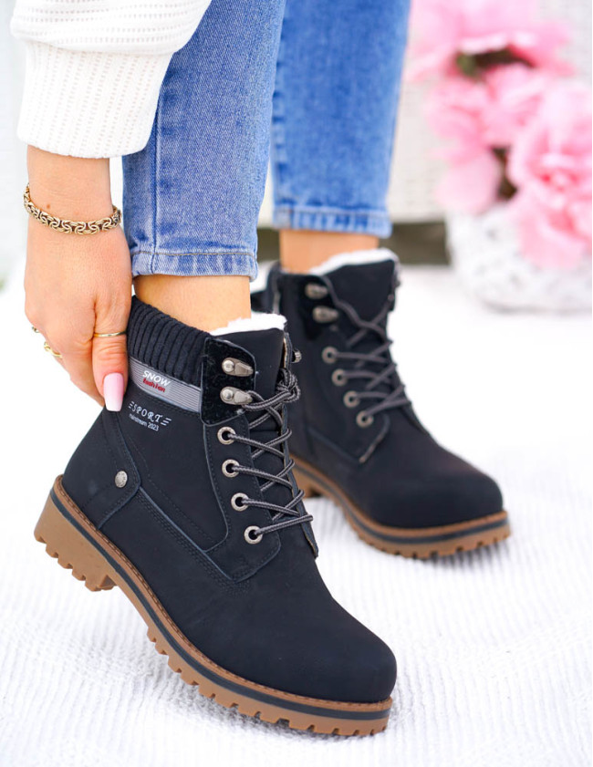 Buty Zimowe Trapery Botki Ocieplane Śniegowce Mainstream