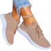 Lekkie Elastyczne Beżowe Buty Sportowe Trampki Sport