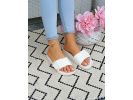 Lekkie Piankowe Klapki Damskie Hawai Białe