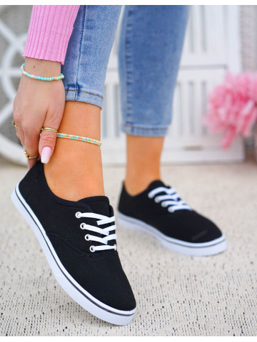 Czarne Trampki Tenisówki Damskie Big Store