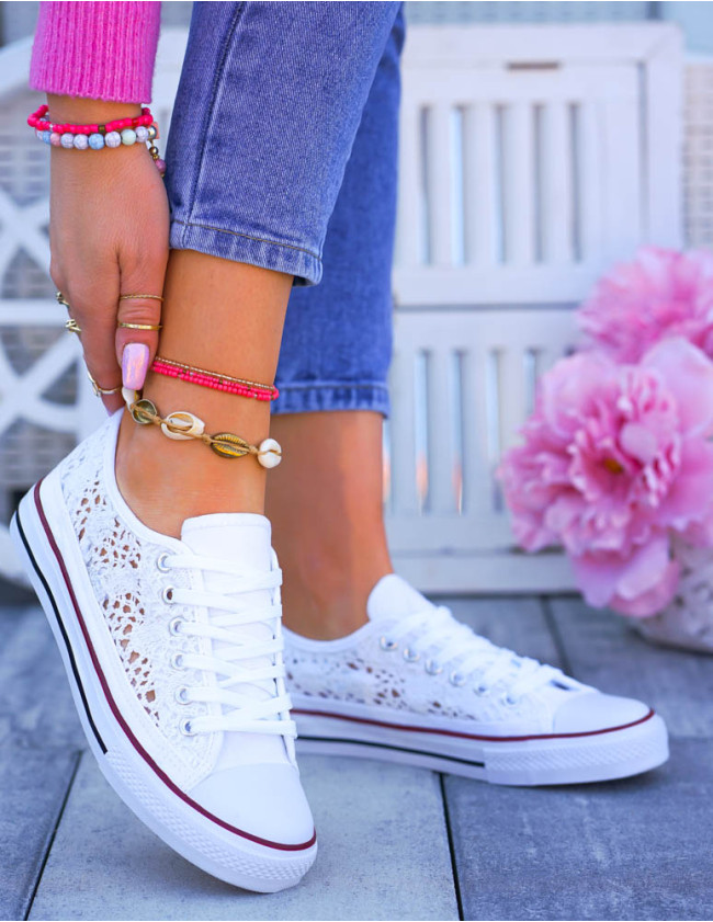 Białe Koronkowe Trampki Tenisówki Na Lato Vive