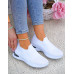 Białe Lekkie  Buty Sportowe Damskie Wsuwane Indianas