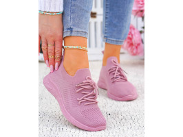 Różowe Lekkie  Buty Sportowe Damskie Roshe