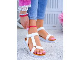 Białe Wygodne Sandały Na Grubej Podeszwie Medicine