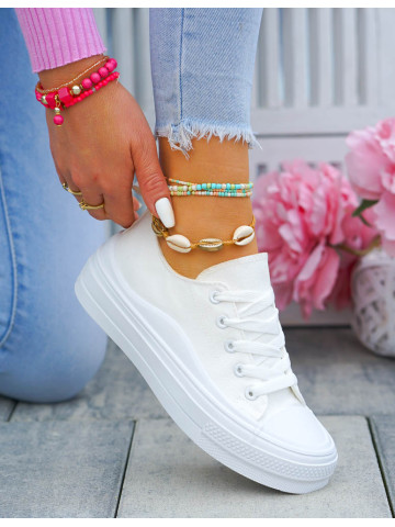 Białe Trampki Tenisówki Na Grubej Podeszwie Star