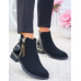Czarne Eleganckie Klasyczne Botki Damskie Gabi