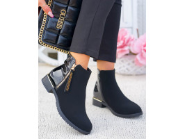 Czarne Eleganckie Klasyczne Botki Damskie Gabi Czarne Eleganckie Klasyczne Botki Damskie Gabi