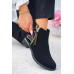 Czarne Eleganckie Klasyczne Botki Damskie Gabi