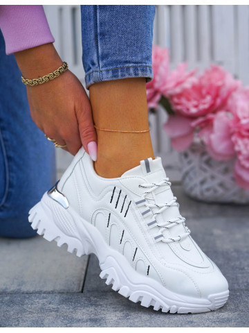 Białe Buty Sportowe Na Grubej Podeszwie Vices