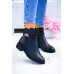 Klasyczne Eleganckie Botki Damskie Sztyblety Skóra Inez