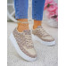 Beżowe Klasyczne Buty Sportowe Na Platformie Chantell