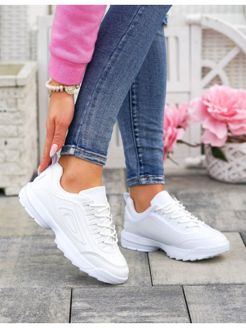 Białe Damskie Buty Sportowe Fills