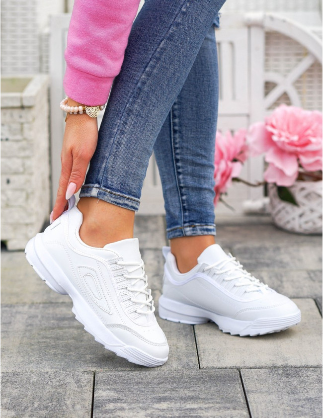 Białe Damskie Buty Sportowe Fills