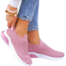 Różowe Lekkie Buty Sportowe Damskie Wciągane Soft Różowe Lekkie Buty Sportowe Damskie Wciągane Soft