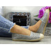ESPADRYLE TRAMPKI TENISÓWKI ażurowe srebrne