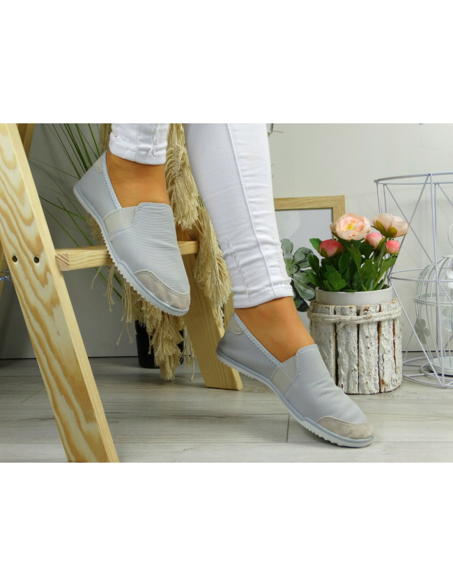 Mięciutkie Elastyczne Tenisówki Z Lycry Grey